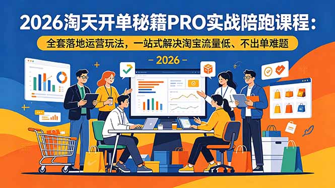 2026淘天开单秘籍PRO实战陪跑课程-更新:全套落地运营玩法,一站式解决淘宝流量低、不出单难题-清风云网创