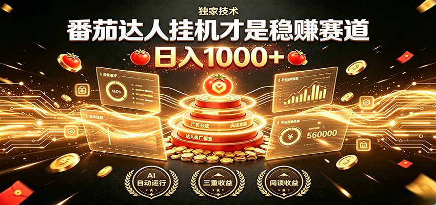 别再瞎找副业!番茄达人挂机才是稳赚赛道 日入1000+-我家网
