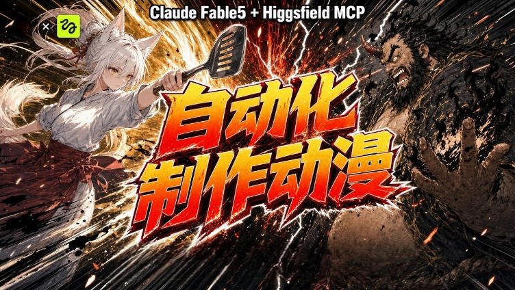 AI自动化动漫制作!Claude Fable 5接入Higgsfield MCP,直接生成完整创意内容-清风网创