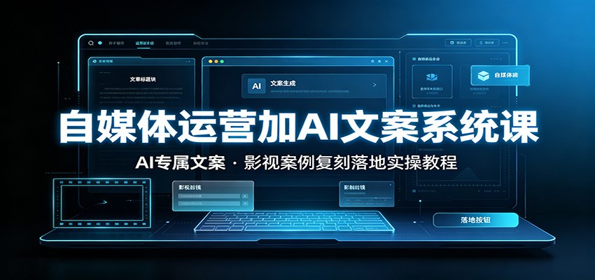 自媒体运营加AI文案系统课::AI专属文案,影视案例复刻落地实操教程-清风网创