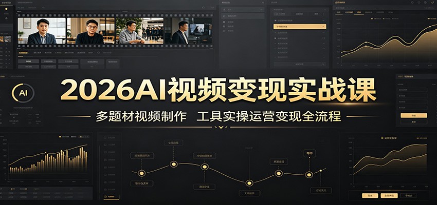 2026AI视频变现实战课:多题材视频制作,工具实操运营变现全流程-清风网创
