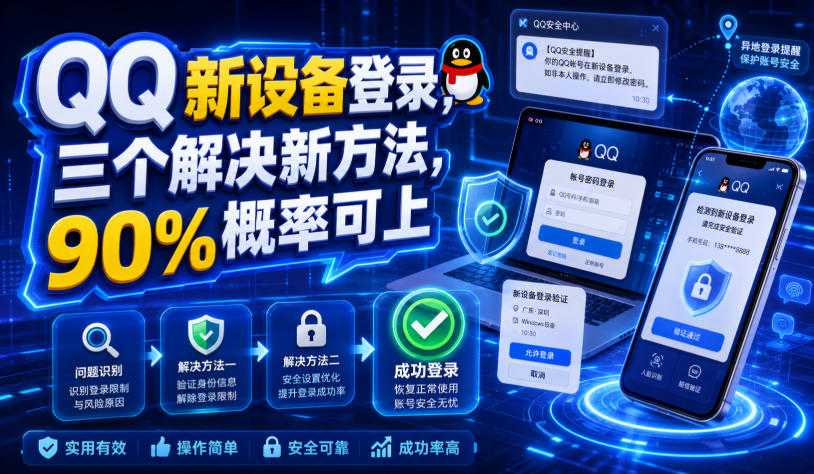 QQ新设备登录,三个解决新方法,90%概率可上-清风网创