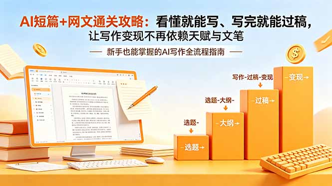 AI短篇+网文通关攻略-更新:看懂就能写、写完就能过稿,让写作变现不再依赖天赋与文笔-蔚蓝分享
