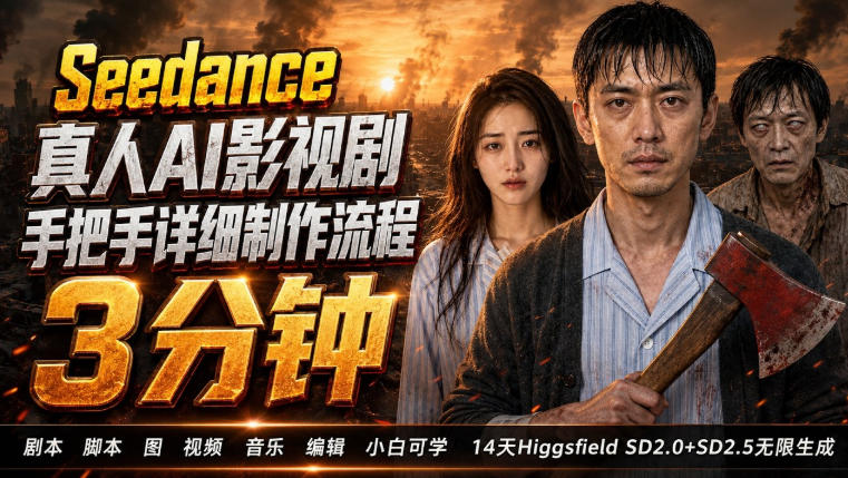 3分钟真人AI影视剧怎么做?SD 2.0手把手完整制作流程|Higgsfield 14天SD 2.0/2.5无限生成-云创网