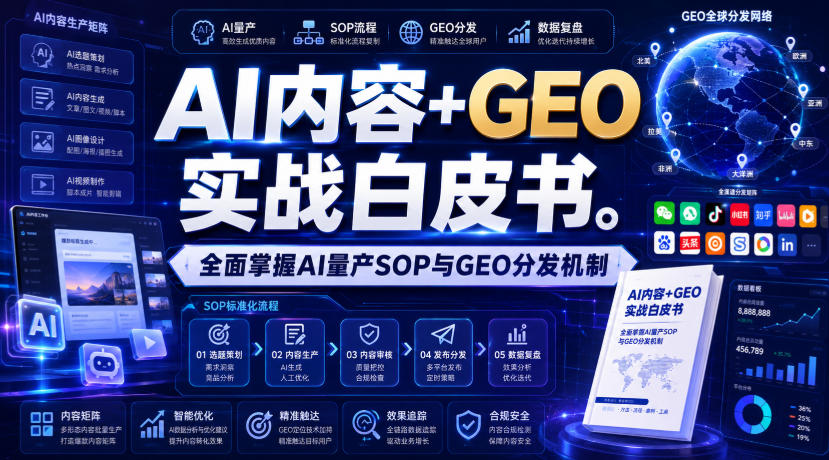 AI内容+GEO实战白皮书,全面掌握AI量产SOP与GEO分发机制【文档】-时光云网创
