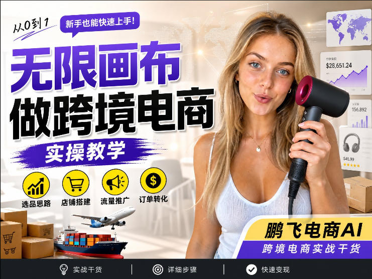 【跨境电商必备】AI无线画布制作商品宣传视频,四步搞定,无线画布工作流,操作简单好上手-青山烟雨客网创