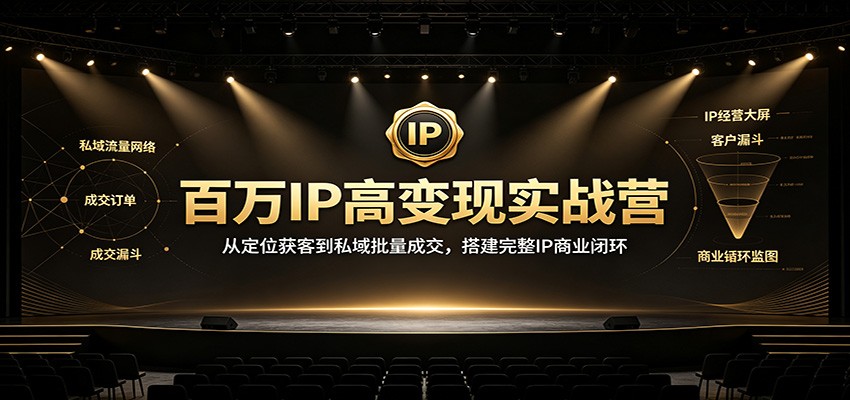 百万IP高变现实战营:从定位获客到私域批量成交,搭建完整IP商业闭环-青山烟雨客网创