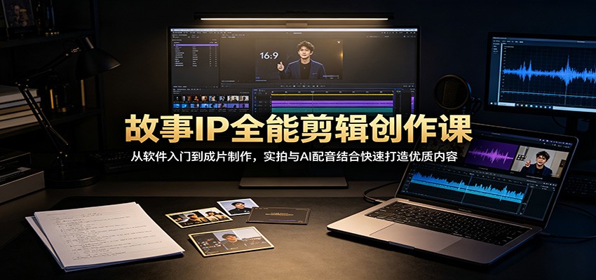 故事IP全能剪辑创作课:从软件入门到成片制作,实拍与AI配音结合快速打造优质内容-先创学社
