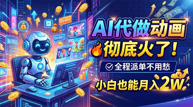 AI代做动画,彻底火了!全程派单不用愁,小白也能月入2W-清风网创