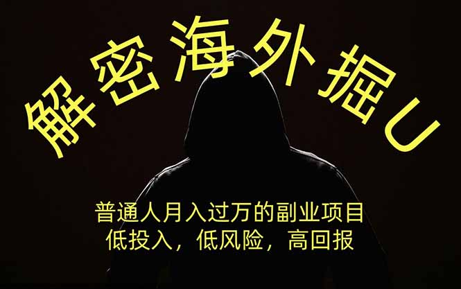 解密海外掘U,普通人月入过万的副业项目,低投入、低风险高回报,没有之一-柚子云网创