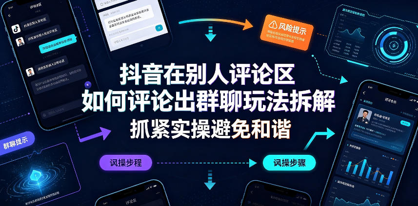 抖音在别人评论区如何评论出群聊玩法拆解,抓紧实操避免和谐-云网创