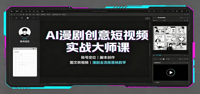 AI漫剧创意短视频实战大师课:账号定位脚本创作,图文转视频,漫剧全流程落地教学-清风网创