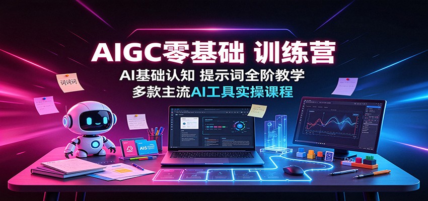 AIGC零基础训练营:AI基础认知,提示词全阶教学,多款主流AI工具实操课程-清风网创
