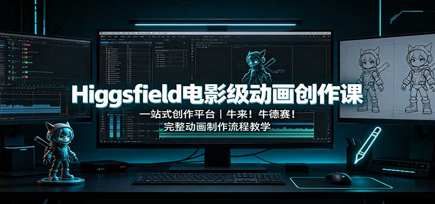 Higgsfield电影级动画创作课:一站式创作平台,牛来!牛德赛!完整动画制作流程教学-清风网创