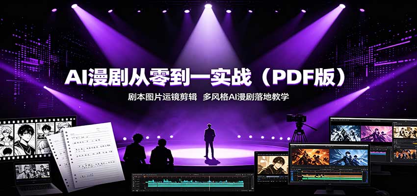 AI漫剧从零到一实战(PDF版):剧本图片运镜剪辑,多风格AI漫剧落地教学-优优云网创