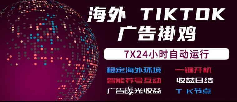 海外TikTok挂G流量变现,7X24自动运行,广告曝光收益,收益日结【揭秘】-优优云网创