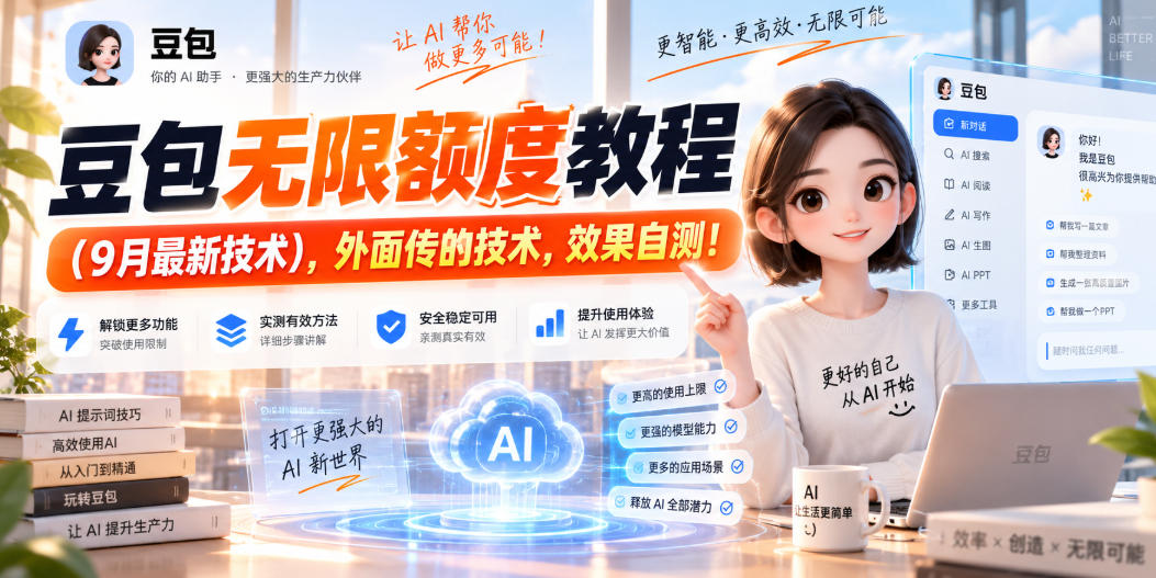 豆包无限额度教程(9月最新技术)，外面传的技术，效果自测！-清风网创