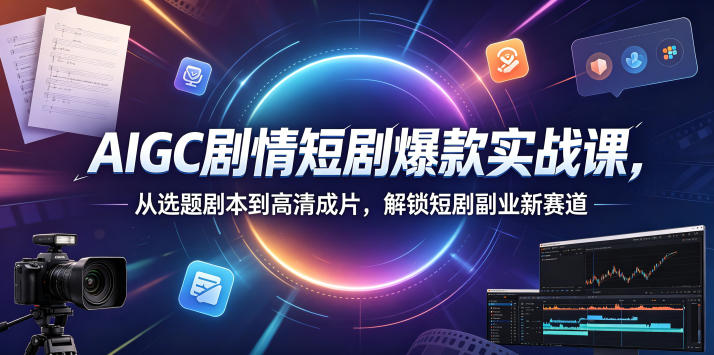 AIGC剧情短剧爆款实战课，从选题剧本到高清成片，解锁短剧副业新赛道(更新0906)-清风网创
