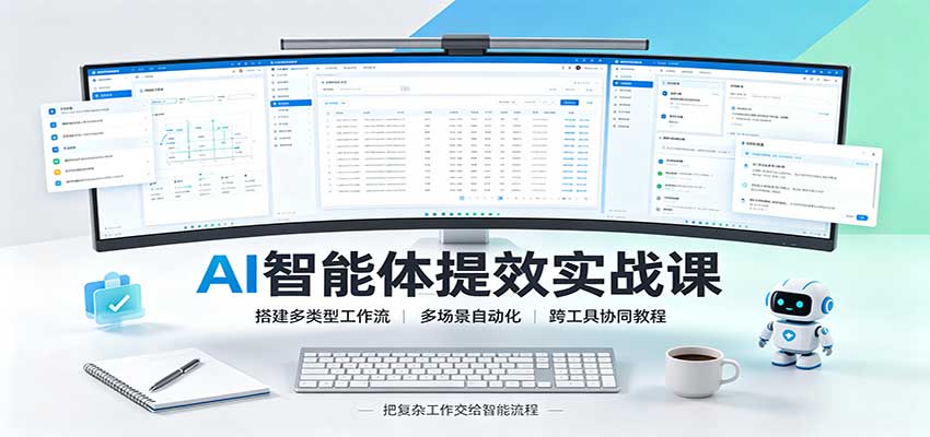 AI智能体提效实战课:搭建多类型工作流,多场景自动化,跨工具协同教程-青禾云网创