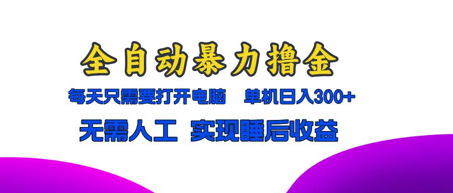 （13186期）全自动暴力撸金，只需要打开电脑，单机日入300+无需人工，实现睡后收益-创业要发