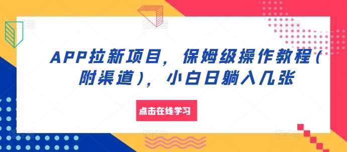 APP拉新项目，保姆级操作教程(附渠道)，小白日躺入几张【揭秘】-亿云创