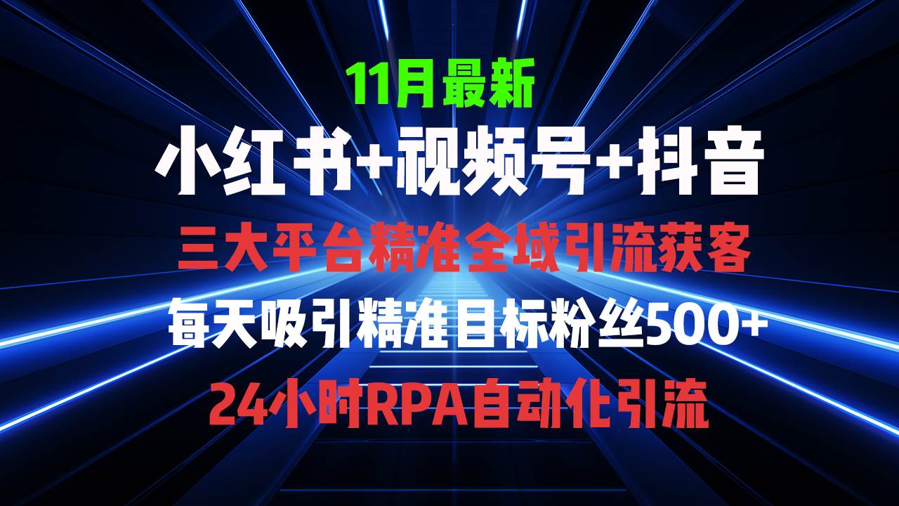 （13259期）全域多平台引流私域打法，小红书，视频号，抖音全自动获客，截流自…-创云分享创云网创