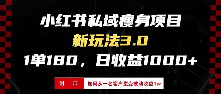 （13348期）小红书瘦身项目3.0模式，新手小白日赚收益1000+（附从一名客户裂变收益…-创云分享创云网创