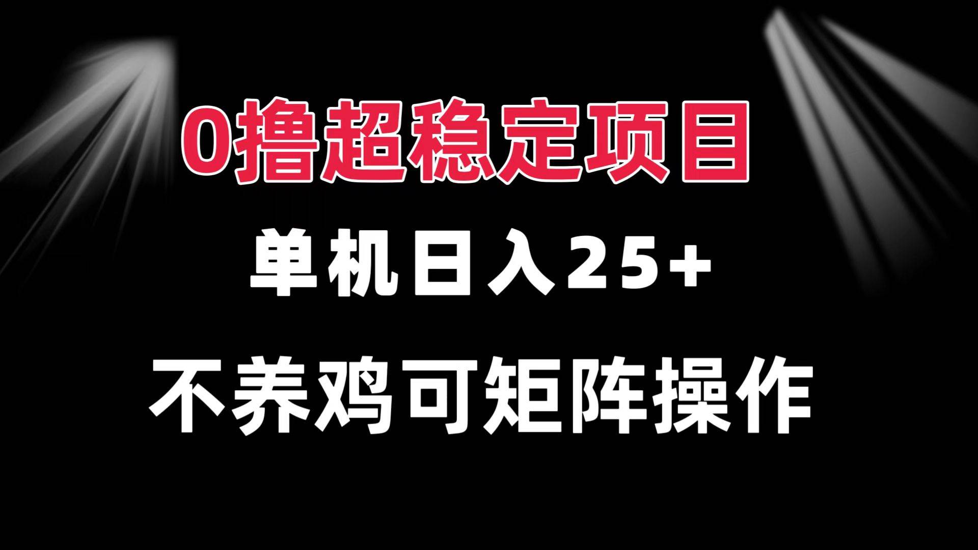 （13355期）0撸项目 单机日入25+ 可批量操作 无需养鸡 长期稳定 做了就有-亿云网创