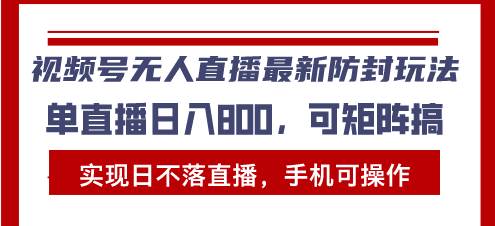 （13377期）视频号无人直播最新防封玩法，实现日不落直播，手机可操作，单直播日入…-创云分享创云网创