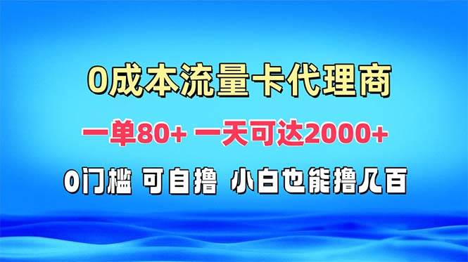 （13391期）免费流量卡代理一单80+ 一天可达2000+-亿云网创