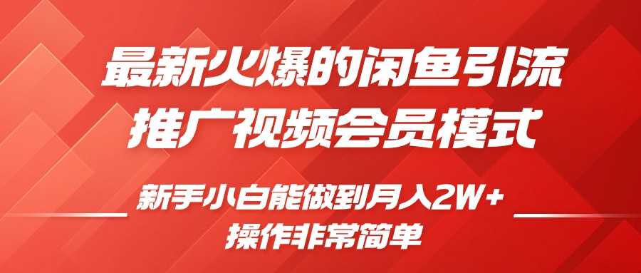 闲鱼引流推广影视会员，0成本就可以操作，新手小白月入过W+【揭秘】-八一网创分享