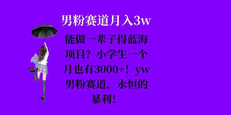 能做一辈子的蓝海项目？小学生一个月也有3000+，yw男粉赛道，永恒的暴利-八一网创分享