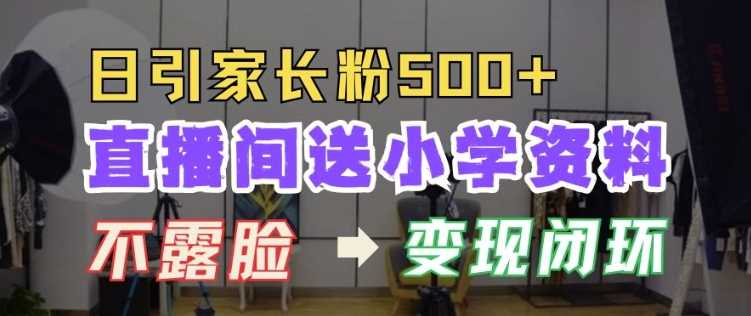 直播间送小学资料，每天引流家长粉500+，变现闭环模式【揭秘】-八一网创分享