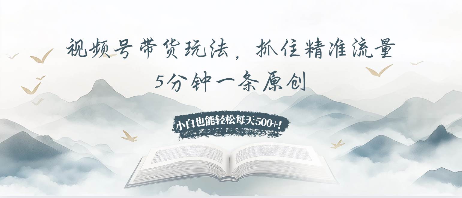 图片[1]-（13492期）视频号带货玩法，抓住精准流量，5分钟一条原创，小白也能轻松每天500+！-XX分享