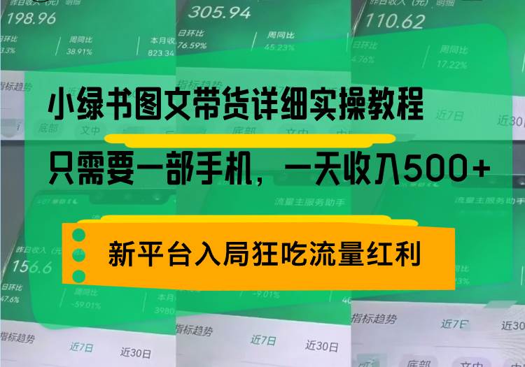 （13509期）小绿书图文带货详细实操教程，只需要一部手机，一天收入500+，轻松变现-亿云网创