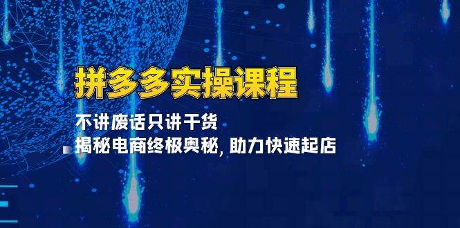 （13577期）拼多多实操课程：不讲废话只讲干货, 揭秘电商终极奥秘,助力快速起店-启点工坊