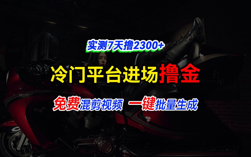 全新冷门平台vivo视频，快速免费进场搞米，通过混剪视频一键批量生成，实测7天撸2300+-启点工坊