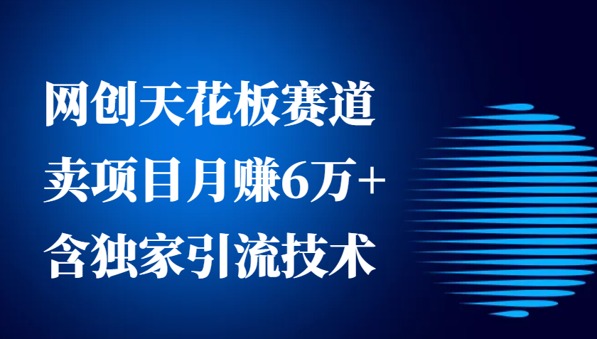 网创天花板赛道，卖项目月赚6万+，含独家引流技术（共26节课）-优优云网创