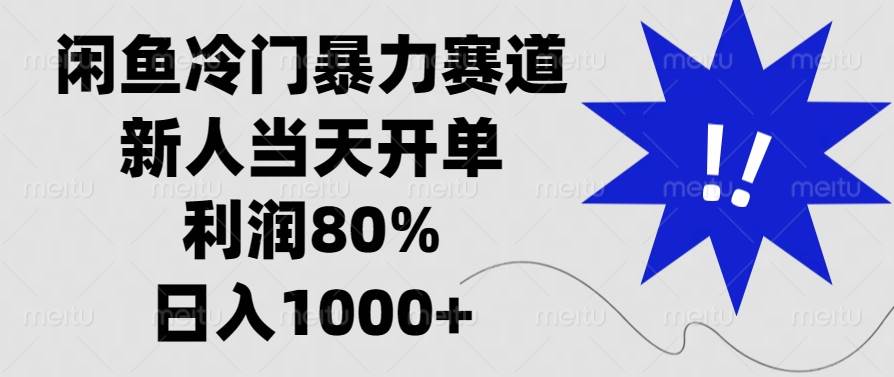 （13660期）闲鱼冷门暴力赛道，新人当天开单，利润80%，日入1000+-优优云网创