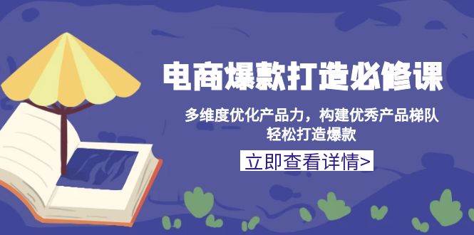 （13689期）电商爆款打造必修课：多维度优化产品力，构建优秀产品梯队，轻松打造爆款-优优云网创