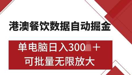 港澳数据全自动掘金，单电脑日入5张，可矩阵批量无限操作【揭秘】-清创网