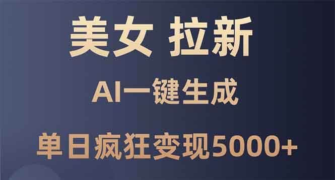 （13866期）美女暴力拉新，通过AI一键生成，单日疯狂变现5000+，纯小白一学就会！-优优云网创