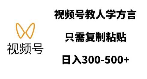 视频号教人学方言，只需复制粘贴，日入多张-亿云网创