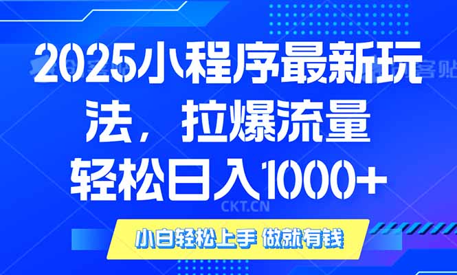 2025年小程序最新玩法，流量直接拉爆，单日稳定变现1000+-八一网创分享