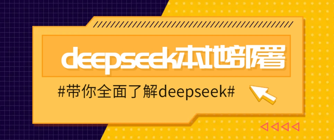 DeepSeek本地部署详细教程，轻松将deepseek部署到你的电脑上-玖野学社-每日分享网创项目！