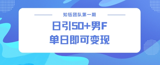 男粉引流新方法不违规，当日即可变现-启点工坊