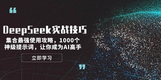 DeepSeek实战技巧：集合最强使用攻略，1000个神级提示词，让你成为AI高手-红宝盒创业网创平台