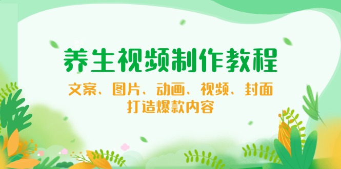 养生视频制作教程，文案、图片、动画、视频、封面，打造爆款内容-红宝盒创业网创平台