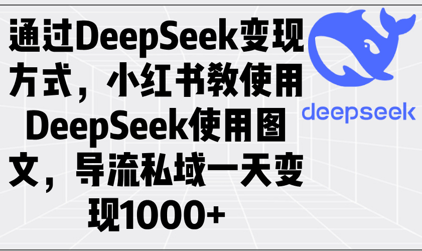 通过DeepSeek变现方式，小红书教使用DeepSeek图文，导流私域一天变现1000+-玖野学社-每日分享网创项目！