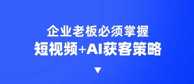 企业短视频AI获客霸屏流量课，6步短视频+AI突围法，3大霸屏抢客策略-亿云网创